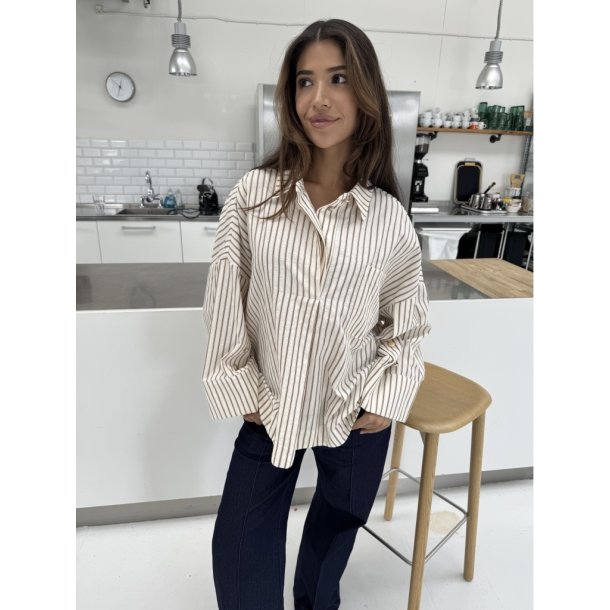 CONTINUE KLARA L/S BROWN STRIPE