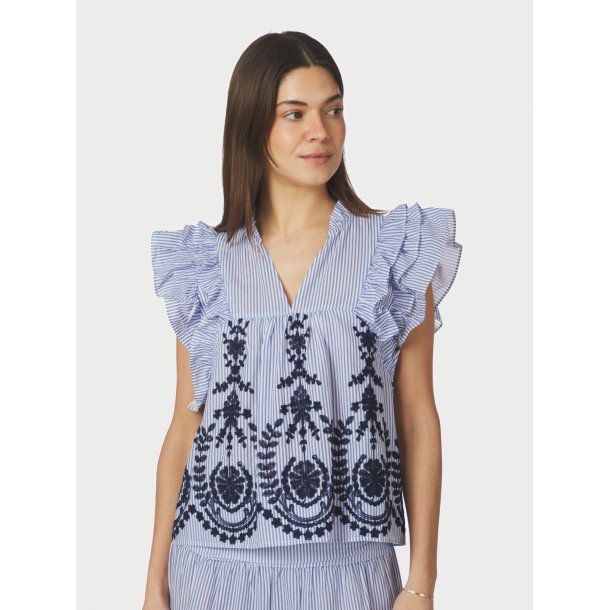 NEO NOIR JAYLA STRIPE EMBRO TOP