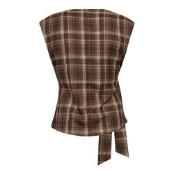 CO`COUTURE DAGNY CHECK PLEAT TOP