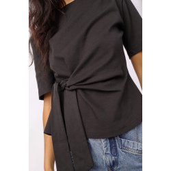 CO`COUTURE ORIANE PLEAT TIE TEE