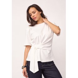 CO`COUTURE ORIANE PLEAT TIE TEE