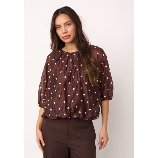 CO`COUTURE DITA DOT BALLOON BLOUSE