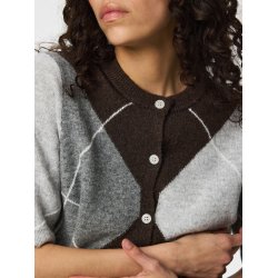 PCSALLY KNIT CHECK CARDIGAN