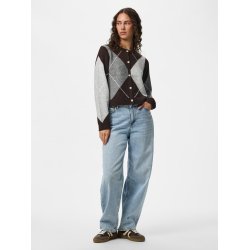 PCSALLY KNIT CHECK CARDIGAN