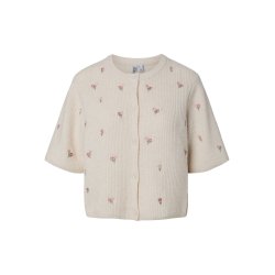 PCSILLY SS O-NECK EMB KNIT CARDIGAN