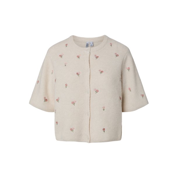 PCSILLY SS O-NECK EMB KNIT CARDIGAN
