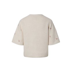 PCSILLY SS O-NECK EMB KNIT CARDIGAN