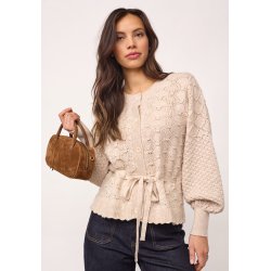 CO`COUTURE ROW POINTELLE TIE CARDIG