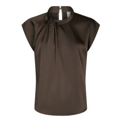NEO NOIR FLEUR DRAPY SATIN BLOUSE