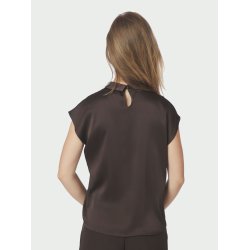 NEO NOIR FLEUR DRAPY SATIN BLOUSE