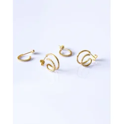 ANDCOPENHAGEN SHINY DOUBLE  HOOPS