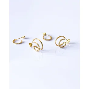 ANDCOPENHAGEN SHINY DOUBLE  HOOPS