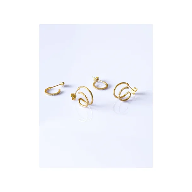 ANDCOPENHAGEN SHINY DOUBLE  HOOPS