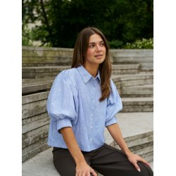 NEO NOIR ETTA FLOWER STRIPE SHIRT