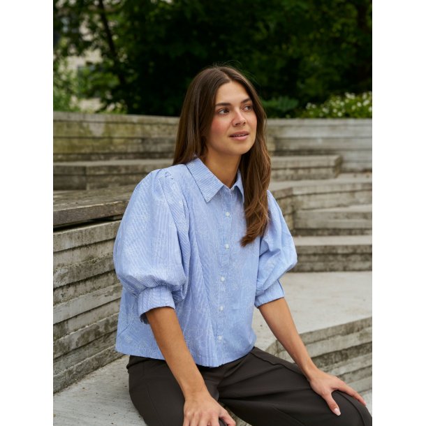 NEO NOIR ETTA FLOWER STRIPE SHIRT
