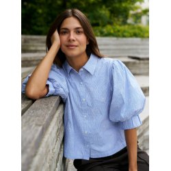 NEO NOIR ETTA FLOWER STRIPE SHIRT