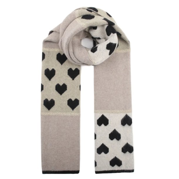 QNUZ KNITTED HEART SCARF