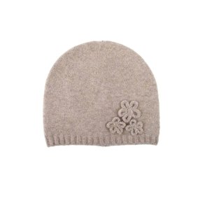 QNUZ KNITTED HAT W FLOWERS