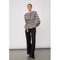 CO`COUTURE CHANDLER CHECK TIE BLOUS