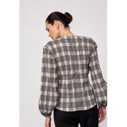 CO`COUTURE CHANDLER CHECK TIE BLOUS