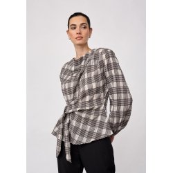CO`COUTURE CHANDLER CHECK TIE BLOUS