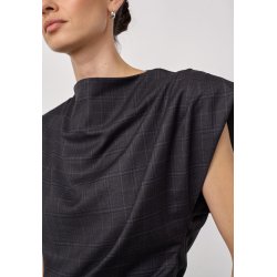 CO`COUTURE ELORA CHECK PLEAT TOP