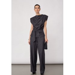 CO`COUTURE ELORA CHECK PLEAT TOP