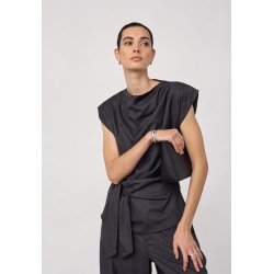 CO`COUTURE ELORA CHECK PLEAT TOP