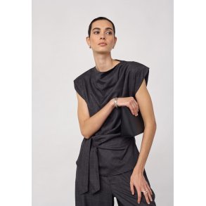 CO`COUTURE ELORA CHECK PLEAT TOP