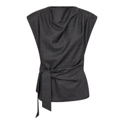 CO`COUTURE ELORA CHECK PLEAT TOP