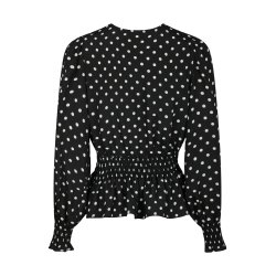 NEO NOIR TAMONA CREPE DOT BLOUSE