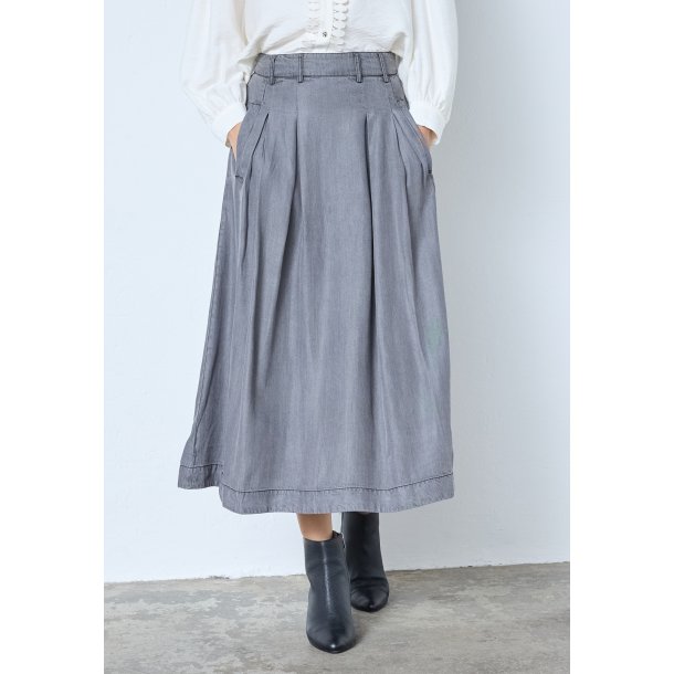 CO`COUTURE ANYA DENIM PLEAT SKIRT