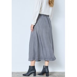 CO`COUTURE ANYA DENIM PLEAT SKIRT