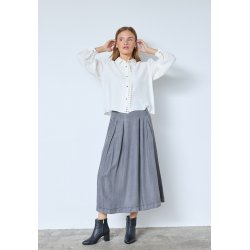 CO`COUTURE ANYA DENIM PLEAT SKIRT