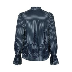 NEO NOIR AMARA STRIPE EMB BLOUSE