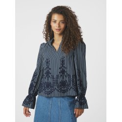 NEO NOIR AMARA STRIPE EMB BLOUSE