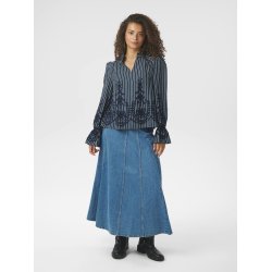 NEO NOIR AMARA STRIPE EMB BLOUSE