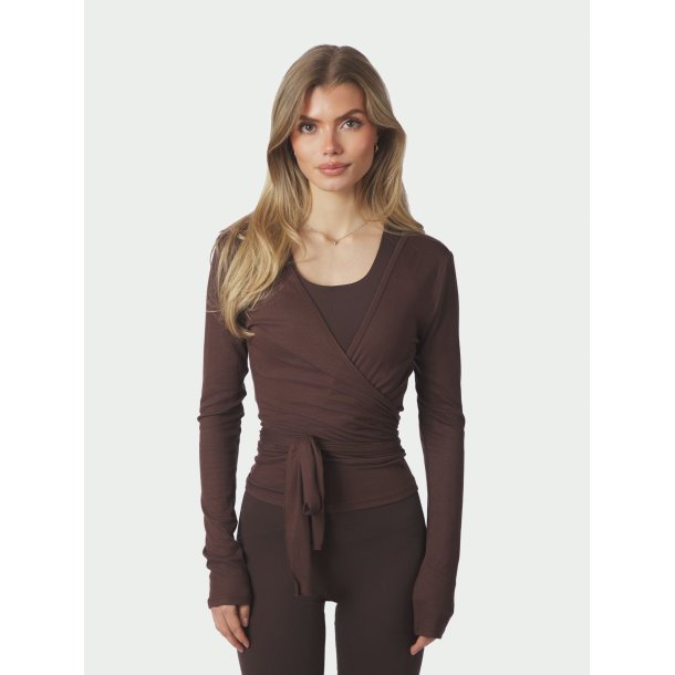 NEO NOIR NIA JERSEY WRAP BLOUSE