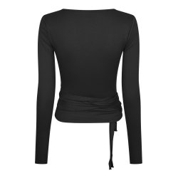 NEO NOIR NIA JERSEY WRAP BLOUSE
