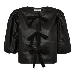 CO`COUTURE PHOEBE LEATHER BLOUSE  