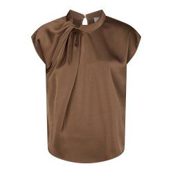 NEO NOIR FLEUR DRAPY SATIN BLOUSE