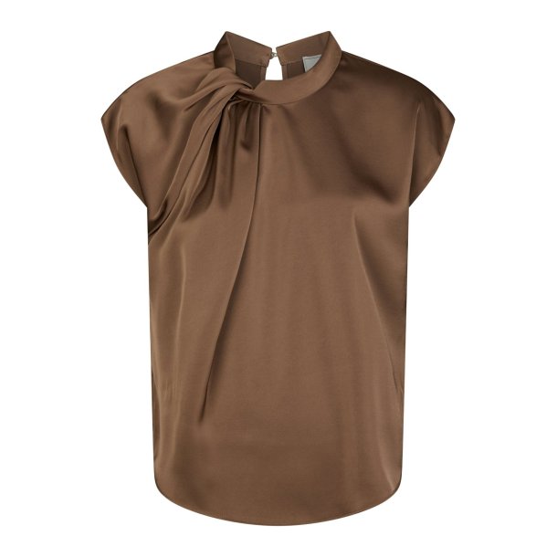 NEO NOIR FLEUR DRAPY SATIN BLOUSE