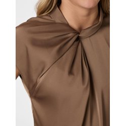 NEO NOIR FLEUR DRAPY SATIN BLOUSE