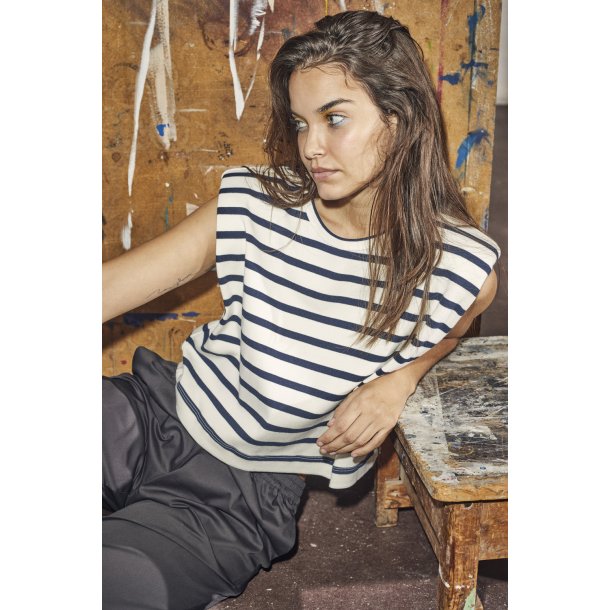 CO`COUTURE CLASSIC STRIPE CROP TEE