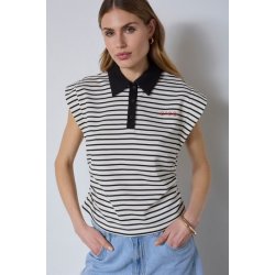 CO`COUTURE NORMA STRIPE POLO TOP