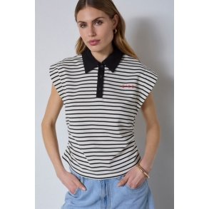 CO`COUTURE NORMA STRIPE POLO TOP