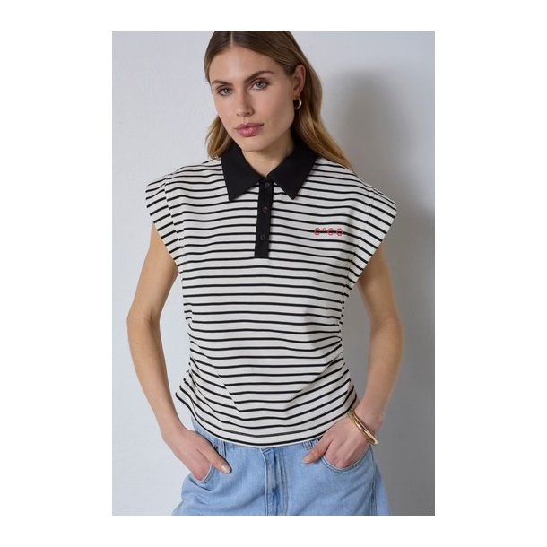 CO`COUTURE NORMA STRIPE POLO TOP