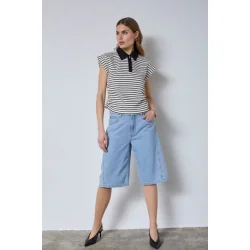 CO`COUTURE NORMA STRIPE POLO TOP