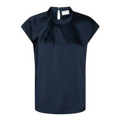 NEO NOIR FLEUR DRAPY SATIN BLOUSE