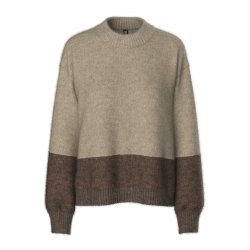 PCIVY O-NECK COLOR BLOCK KNIT
